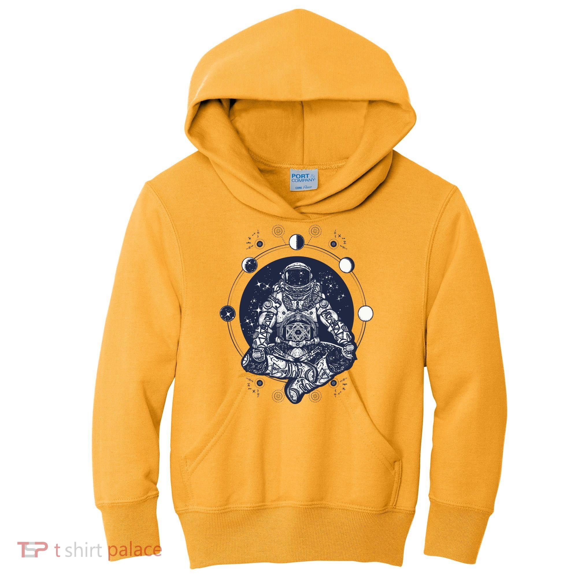 Astronaut in the lotus position Kids Hoodie