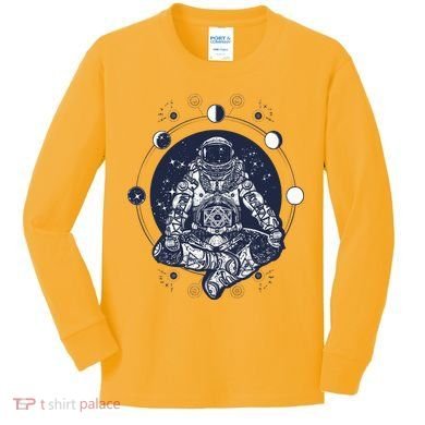 Astronaut in the lotus position Kids Long Sleeve Shirt
