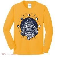 Astronaut in the lotus position Kids Long Sleeve Shirt thumb 0