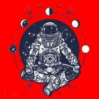 Astronaut in the lotus position Santa Hat thumb 1