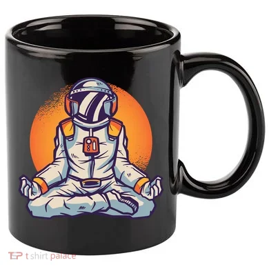 Astronaut Meditating 11oz C Handle Ceramic Mug
