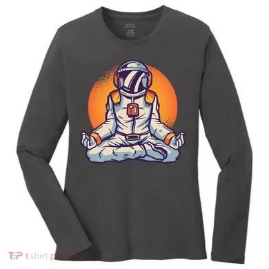 Astronaut Meditating Women's Long Sleeve Shirt