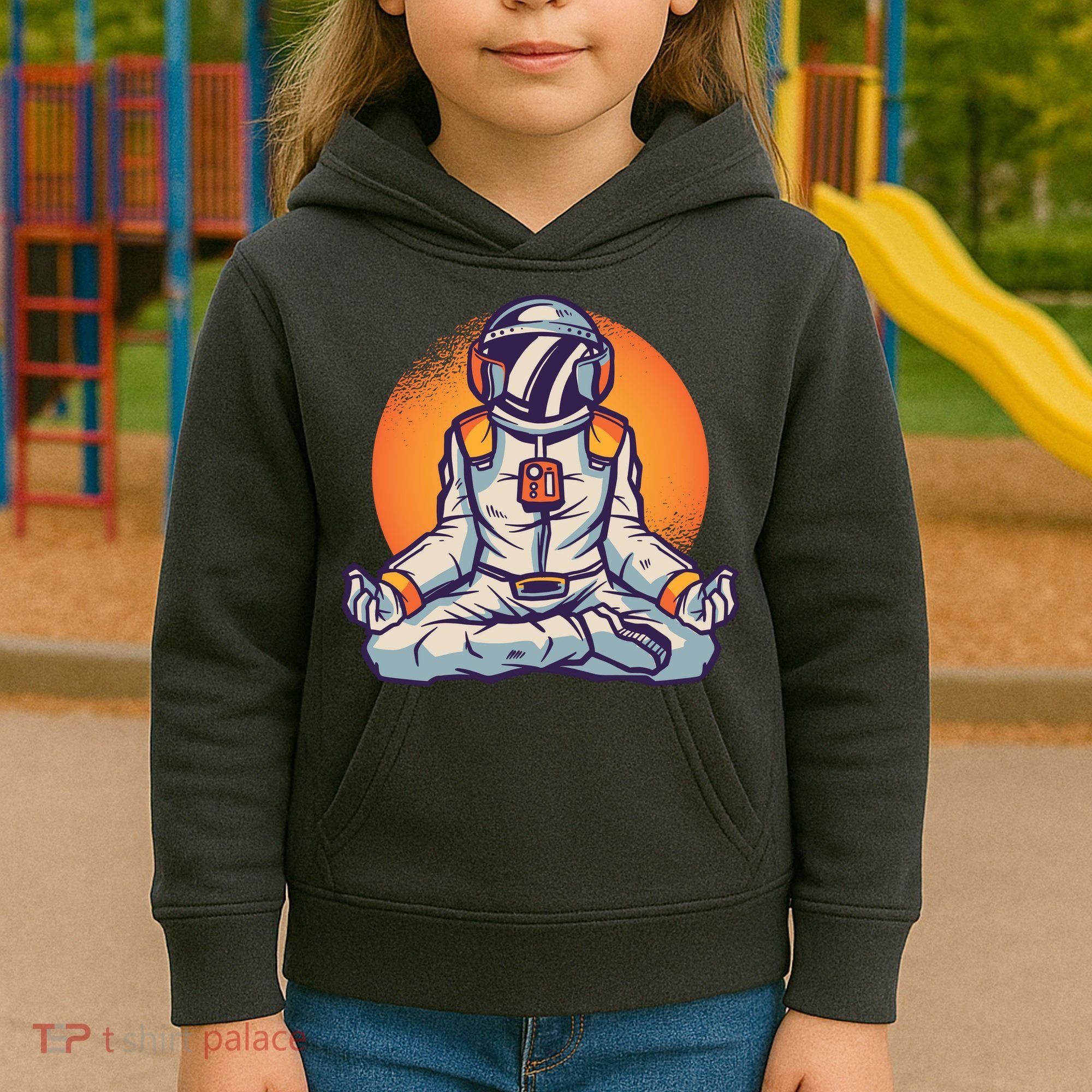 Astronaut Meditating Kids Hoodie