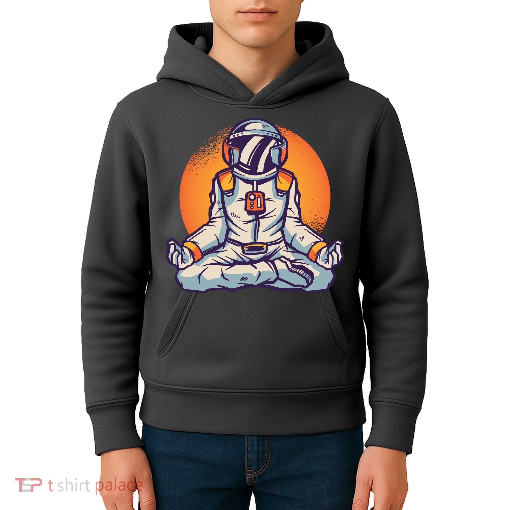 Astronaut Meditating Kids Hoodie