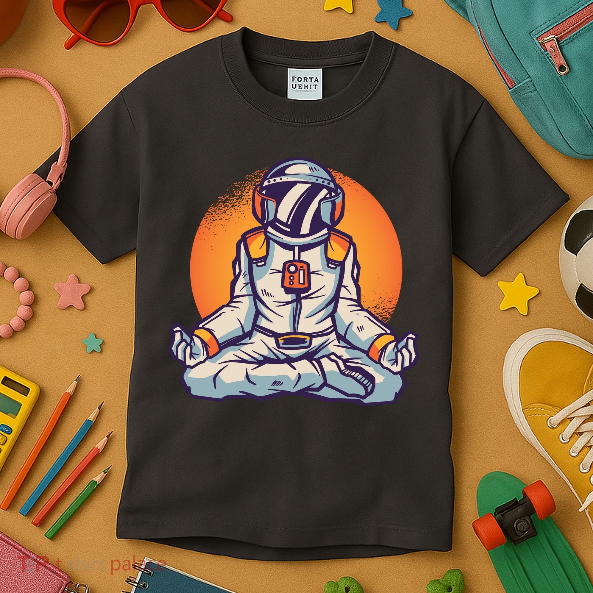 Astronaut Meditating Kids T-Shirt