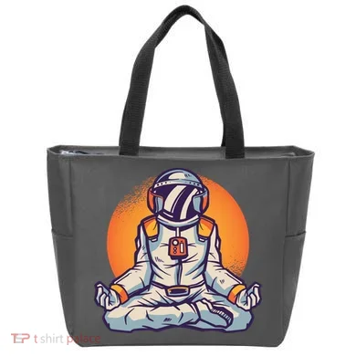 Astronaut Meditating Tote Bag