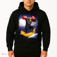 Astronaut Monkey Boxing In Space Hoodie thumb 2
