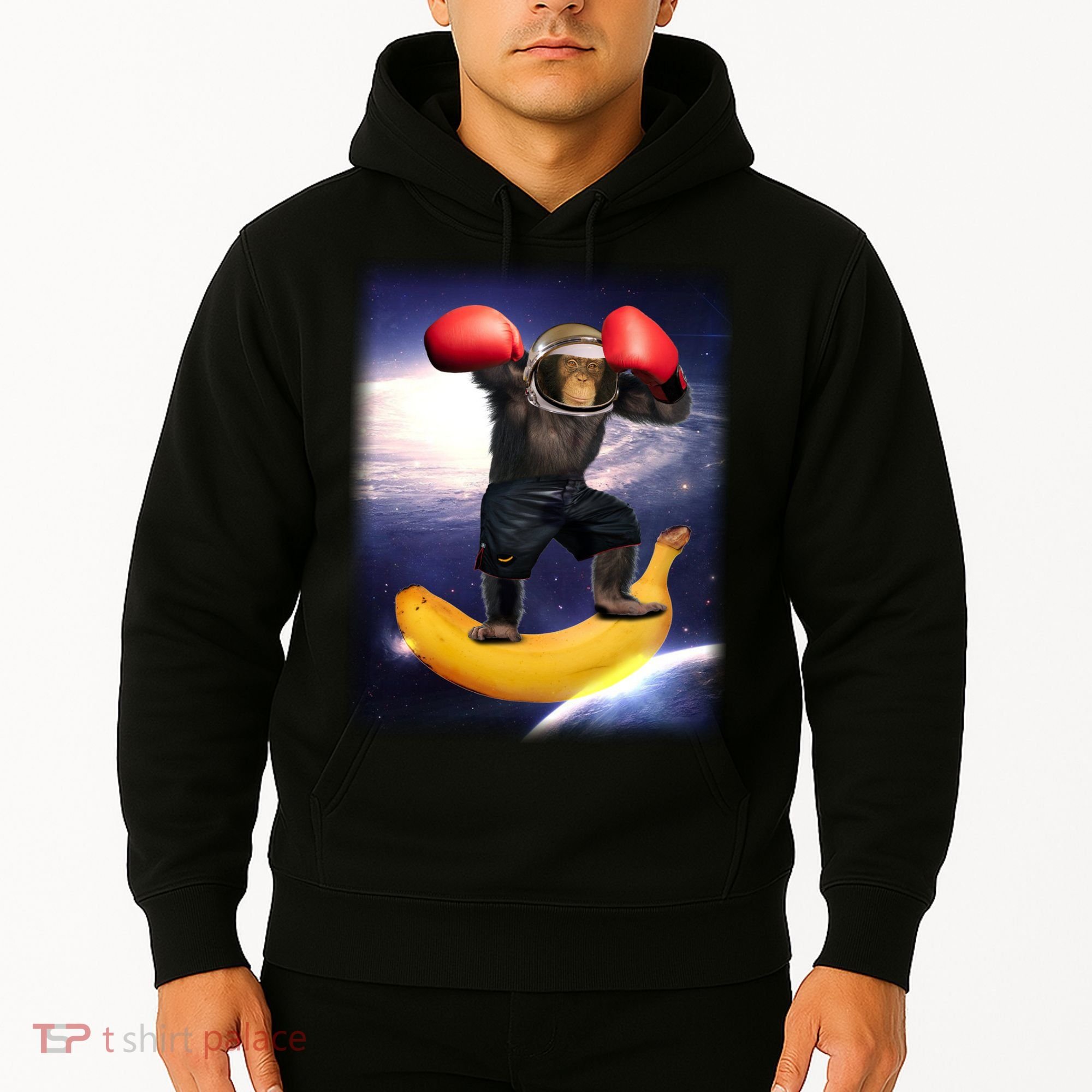 Astronaut Monkey Boxing In Space Hoodie