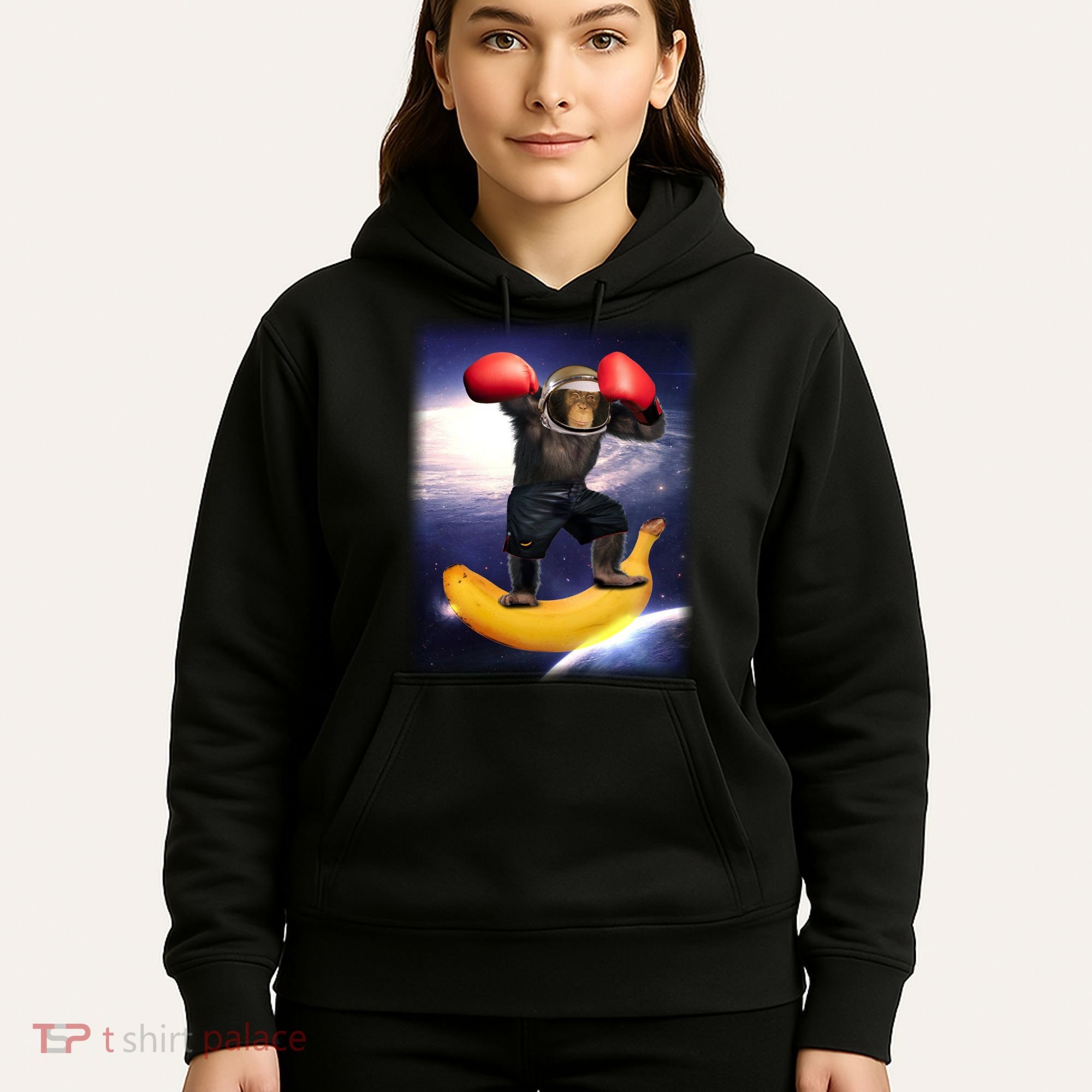 Astronaut Monkey Boxing In Space Hoodie