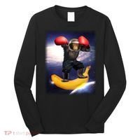 Astronaut Monkey Boxing In Space Long Sleeve Shirt thumb 0