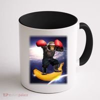 Astronaut Monkey Boxing In Space Coffee Mug thumb 1