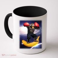 Astronaut Monkey Boxing In Space Coffee Mug thumb 0