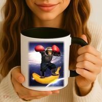 Astronaut Monkey Boxing In Space Coffee Mug thumb 3