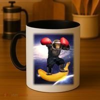 Astronaut Monkey Boxing In Space Coffee Mug thumb 4