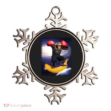 Astronaut Monkey Boxing In Space Ornament