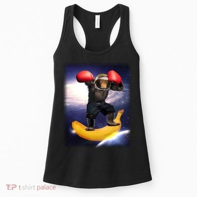 Astronaut Monkey Boxing In Space Women's Tank Top