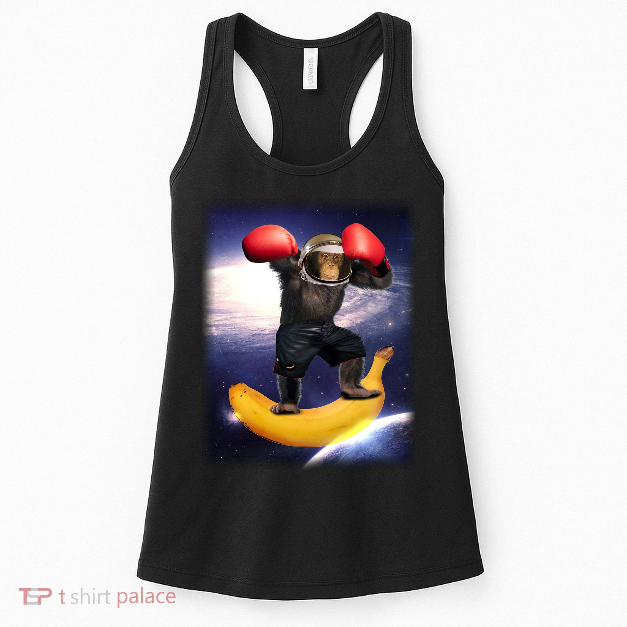 Astronaut Monkey Boxing In Space Women's Tank Top