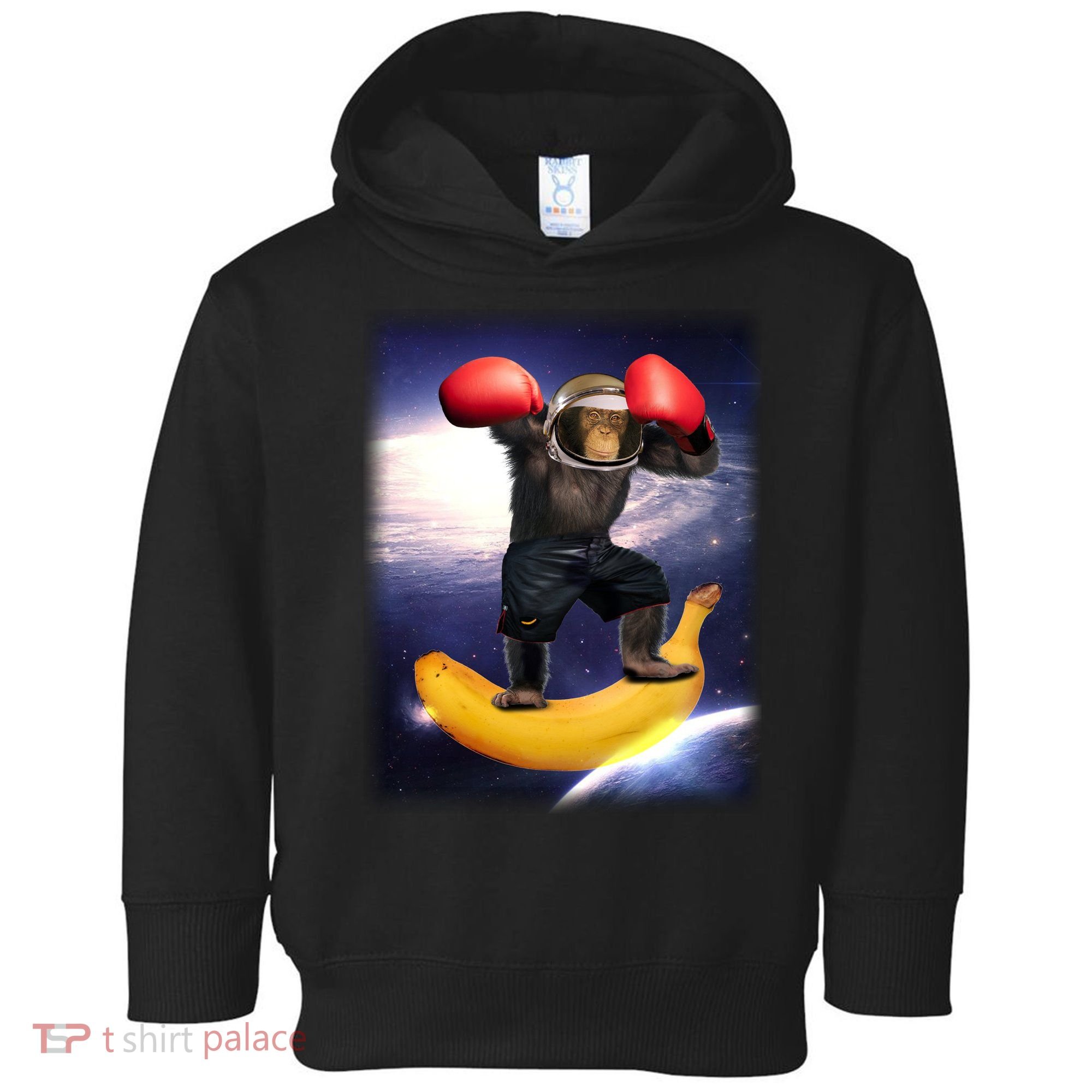 Astronaut Monkey Boxing In Space Toddler Hoodie