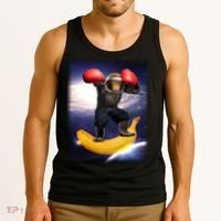 Astronaut Monkey Boxing In Space Tank Top thumb 3