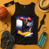 Astronaut Monkey Boxing In Space Tank Top thumb 4