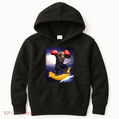 Astronaut Monkey Boxing In Space Kids Hoodie