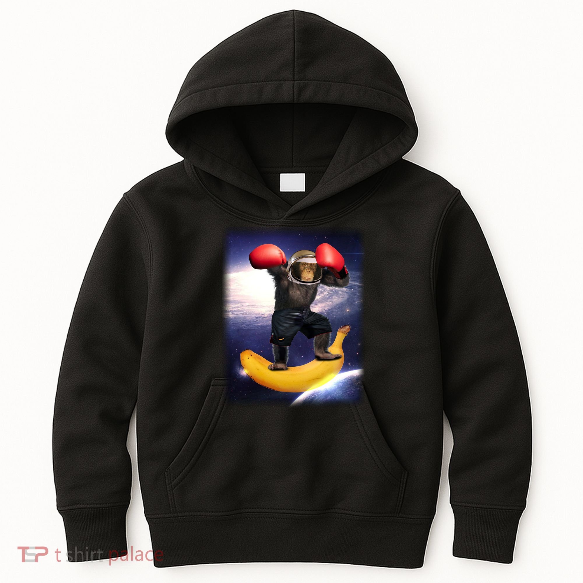 Astronaut Monkey Boxing In Space Kids Hoodie