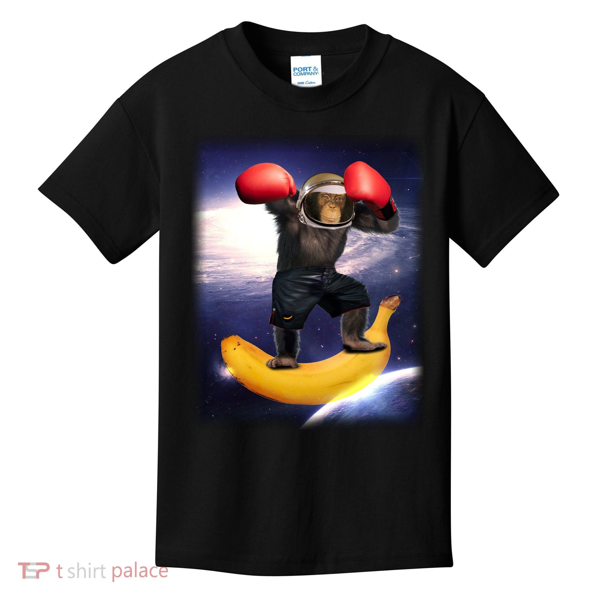 Astronaut Monkey Boxing In Space Kids T-Shirt