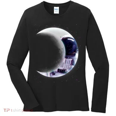 Astronaut Moon Women's Long Sleeve Shirt