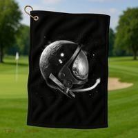 Astronaut Moon Helmet Golf Towel thumb 1