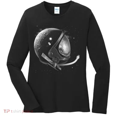 Astronaut Moon Helmet Women's Long Sleeve Shirt