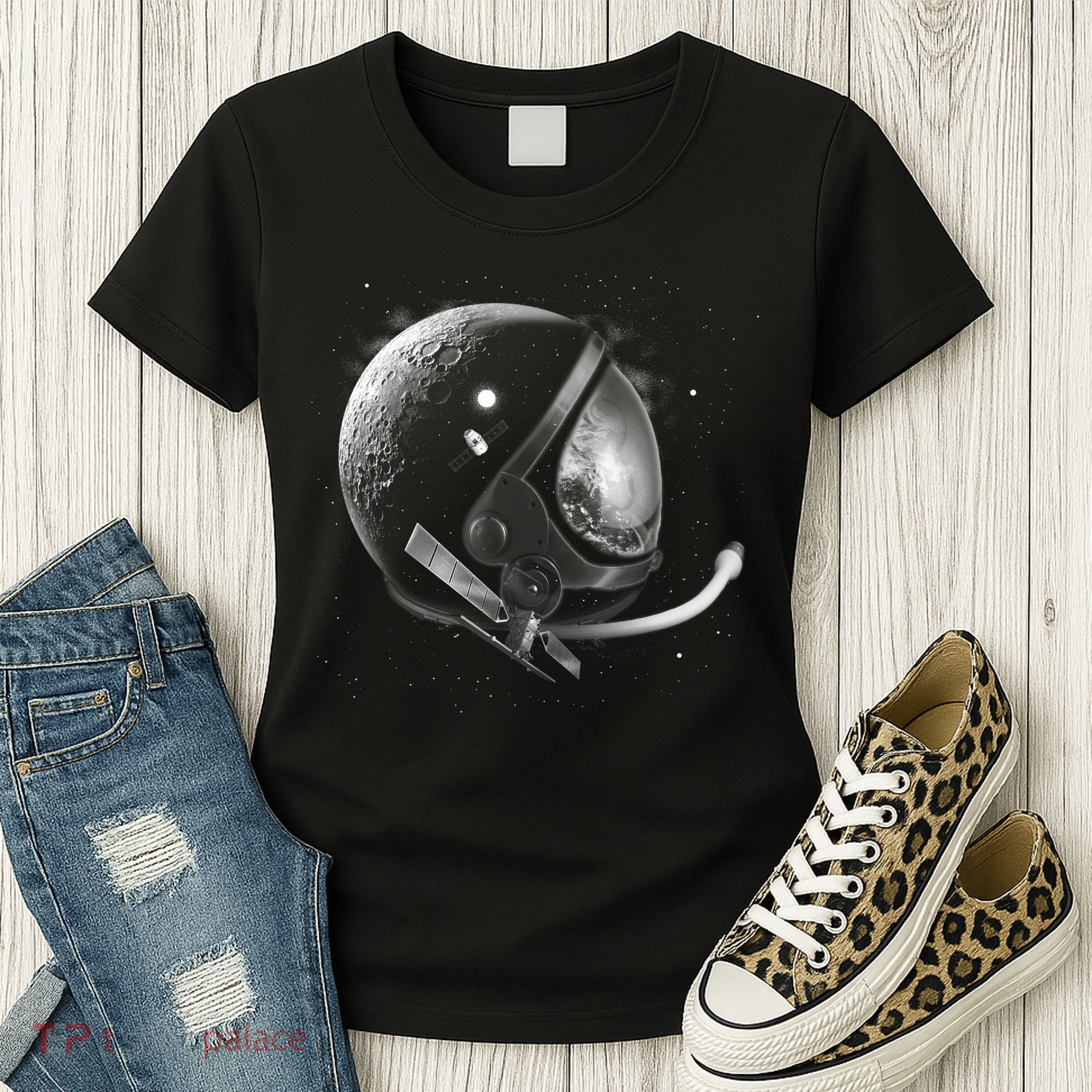 Astronaut Moon Helmet Women's T-Shirt