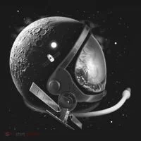 Astronaut Moon Helmet Kids Long Sleeve Shirt thumb 2