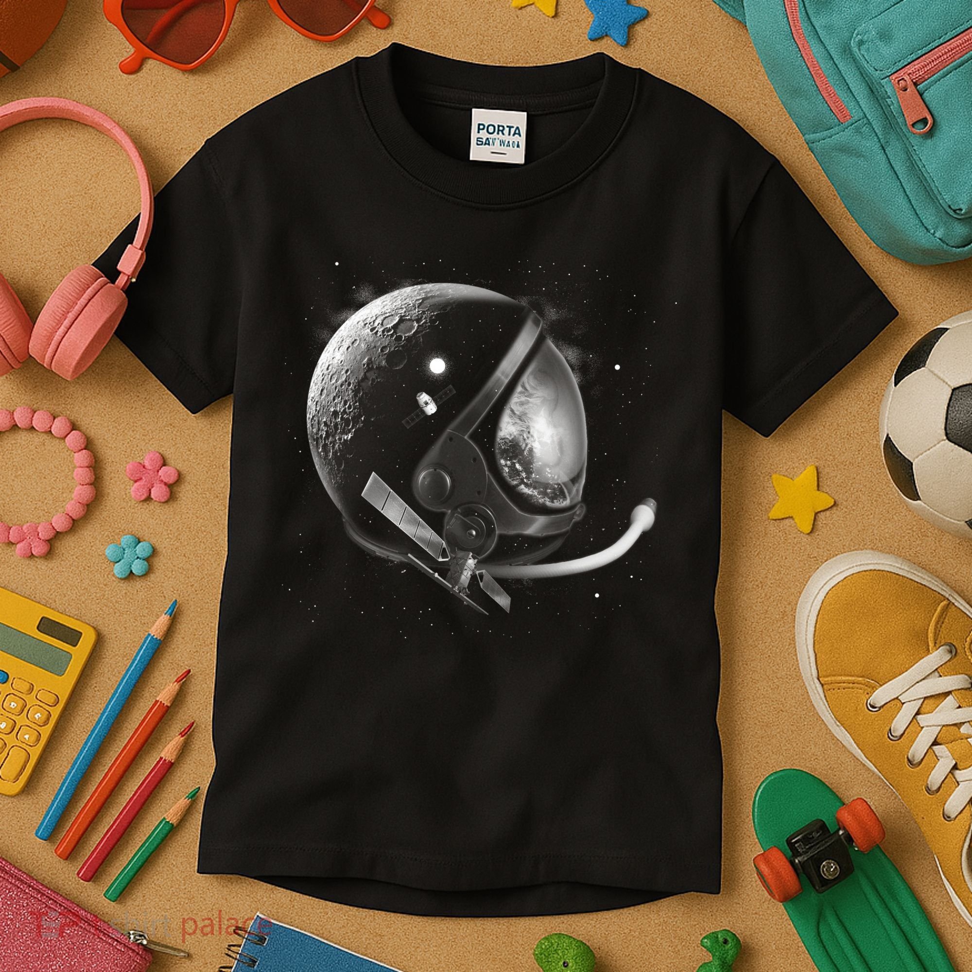 Astronaut Moon Helmet Kids T-Shirt