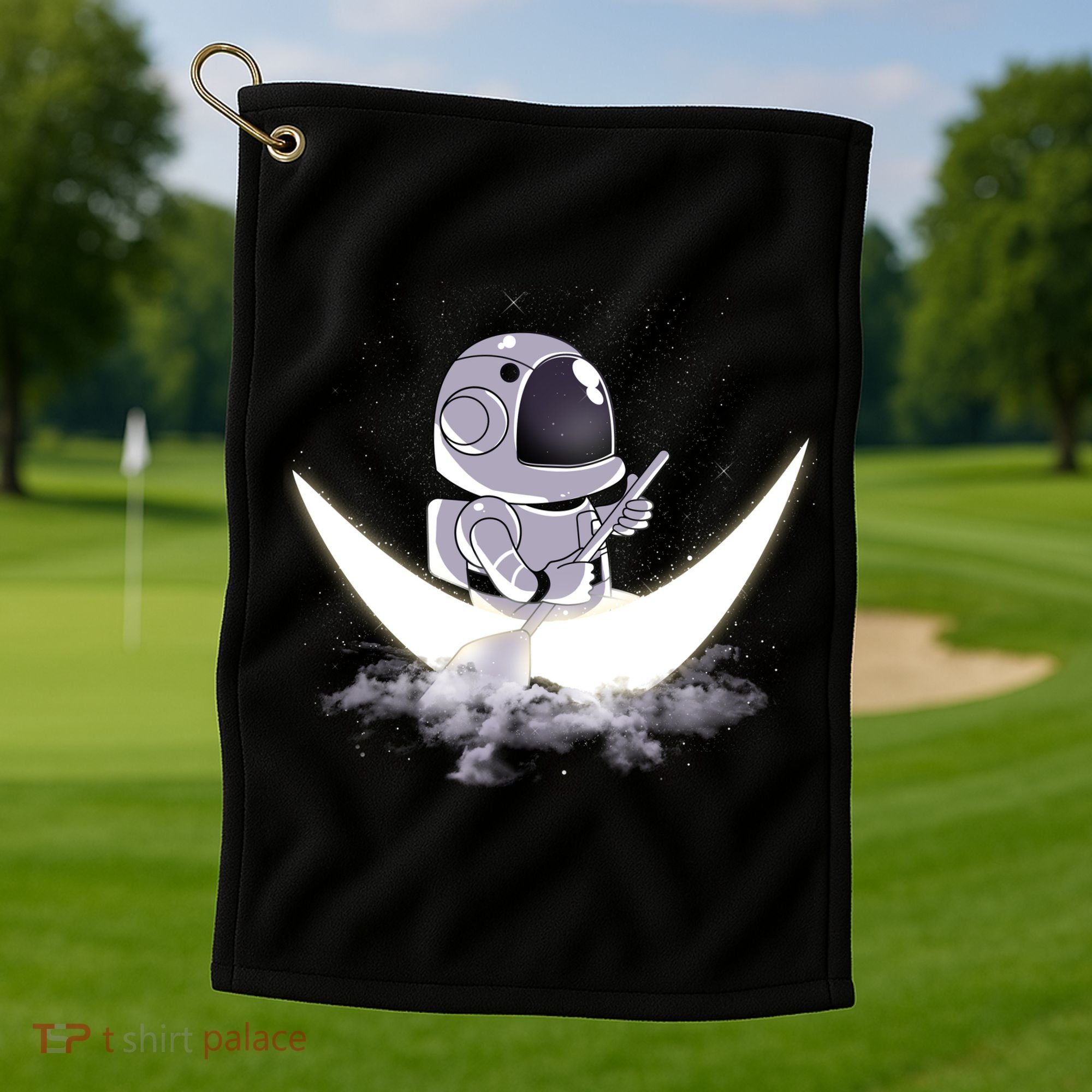 Astronaut Moon Sailing Golf Towel
