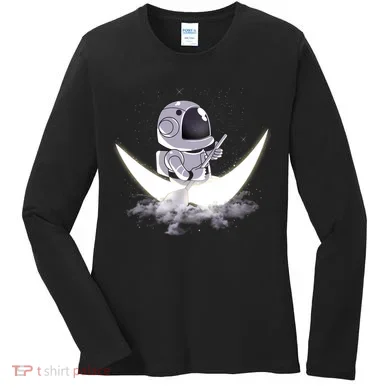 Astronaut Moon Sailing Women's Long Sleeve Shirt