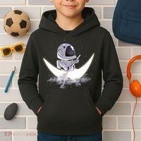 Astronaut Moon Sailing Kids Hoodie thumb 2