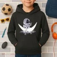 Astronaut Moon Sailing Kids Hoodie thumb 2