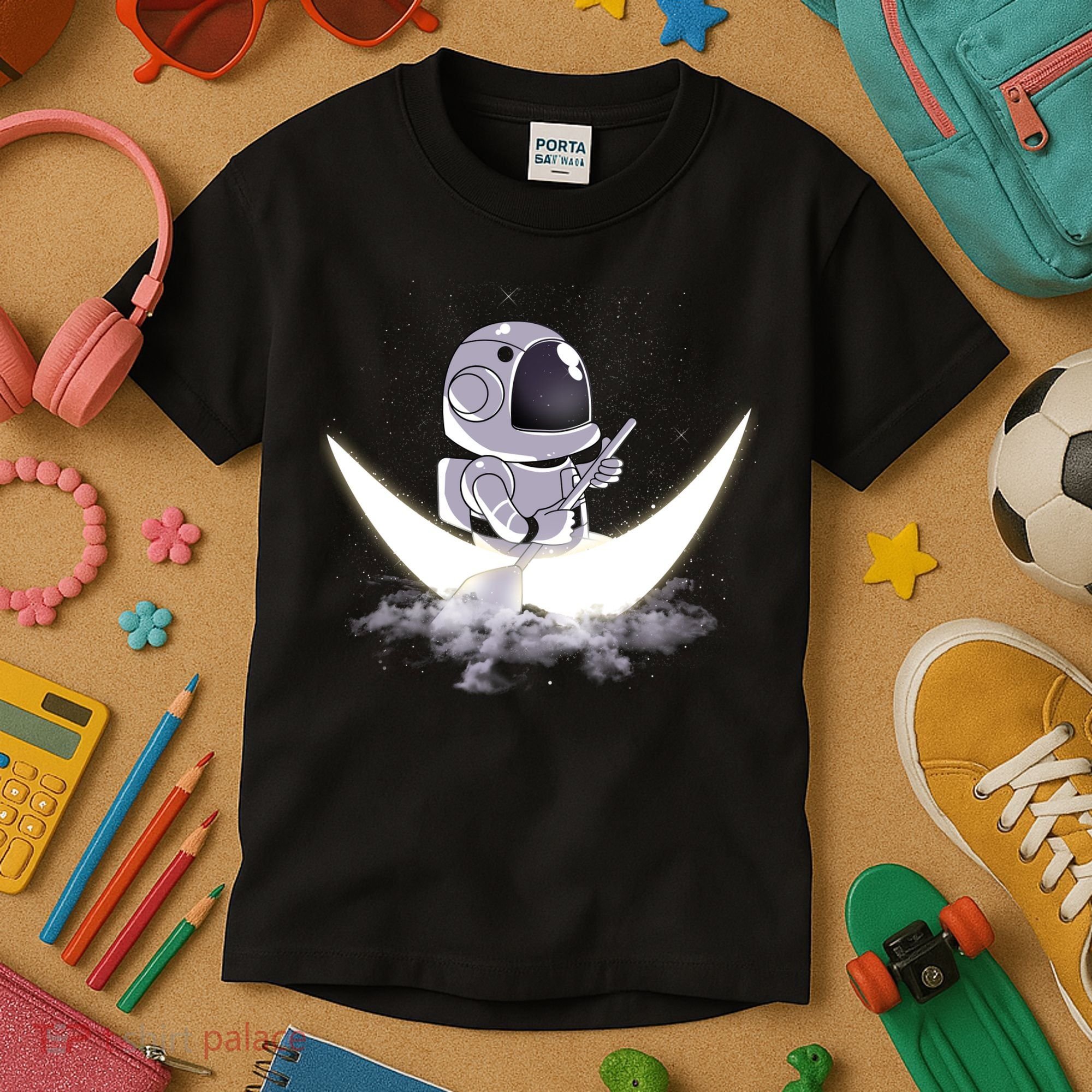 Astronaut Moon Sailing Kids T-Shirt