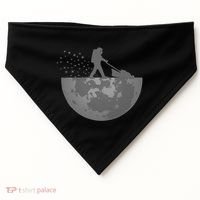 Astronaut Mowing The Lawn On The Moon USA-Made Doggie Bandana thumb 0