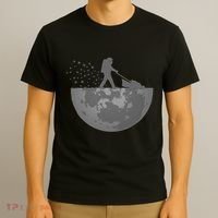 Astronaut Mowing The Lawn On The Moon T-Shirt thumb 3