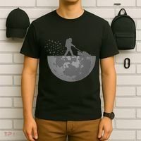 Astronaut Mowing The Lawn On The Moon T-Shirt thumb 6