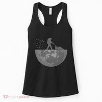 Astronaut Mowing The Lawn On The Moon Women's Tank Top thumb 0