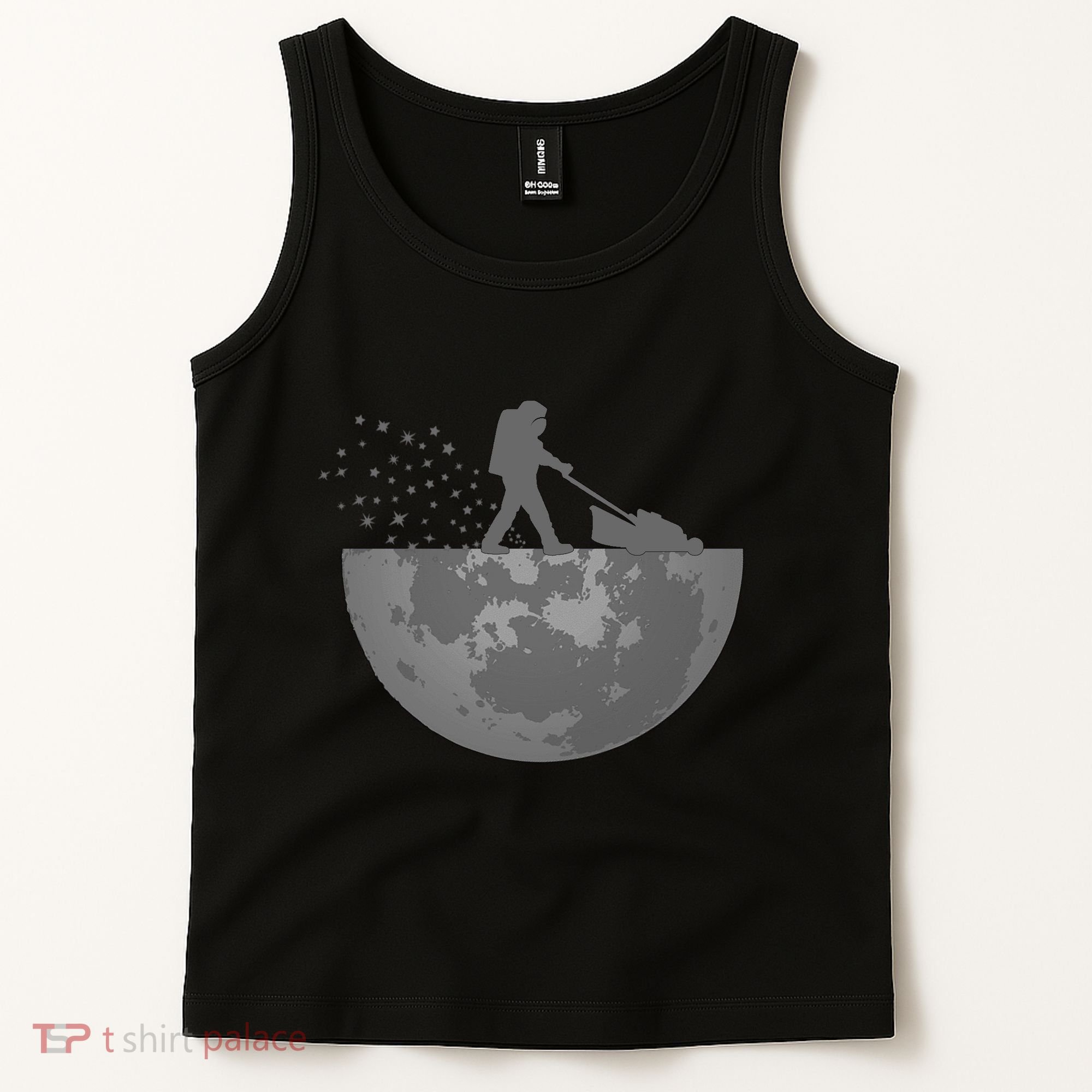 Astronaut Mowing The Lawn On The Moon Tank Top