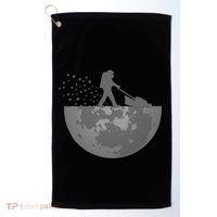 Astronaut Mowing The Lawn On The Moon Golf Towel thumb 0