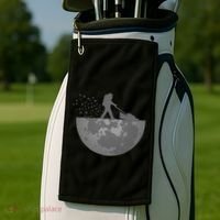 Astronaut Mowing The Lawn On The Moon Golf Towel thumb 2