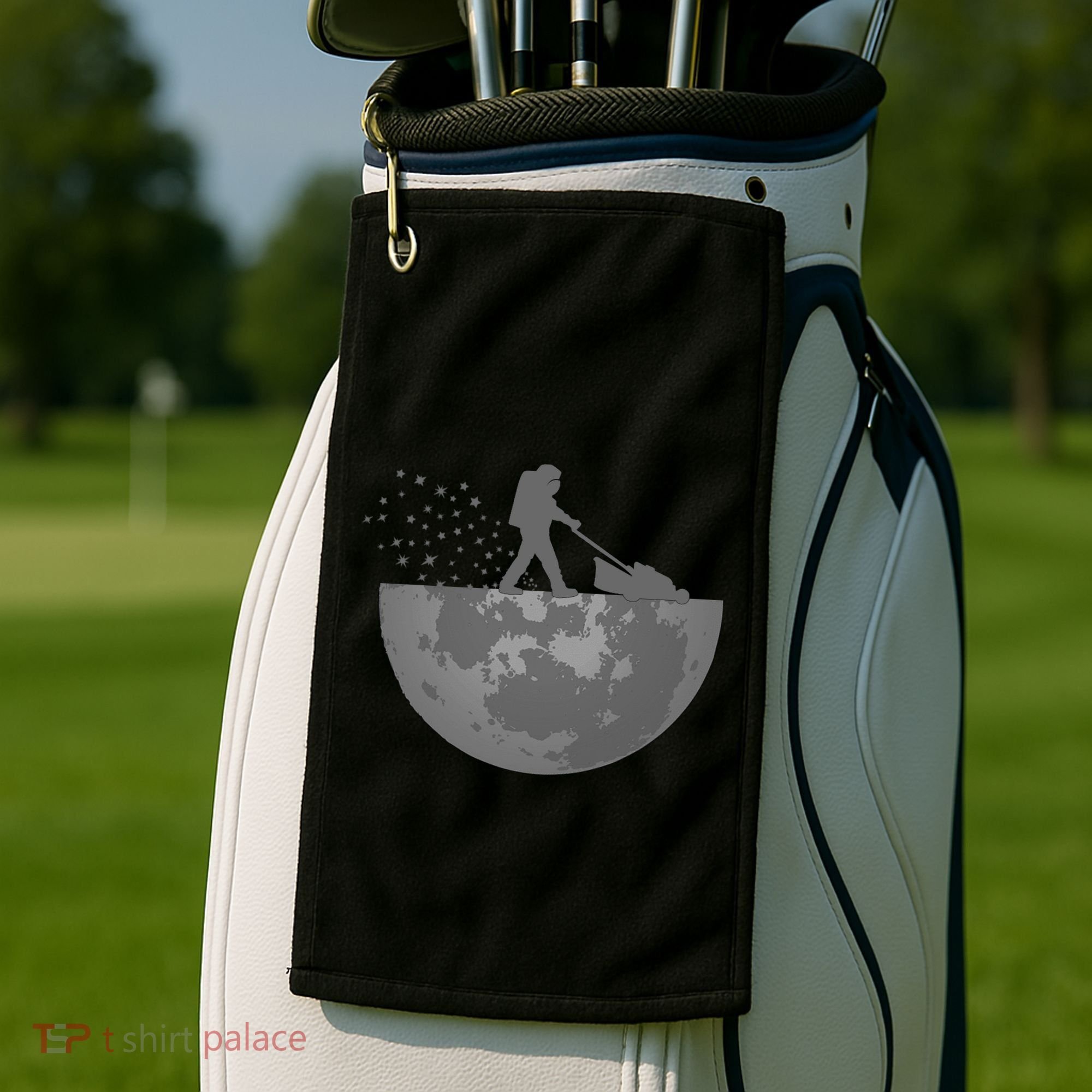 Astronaut Mowing The Lawn On The Moon Golf Towel