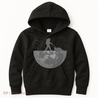 Astronaut Mowing The Lawn On The Moon Kids Hoodie