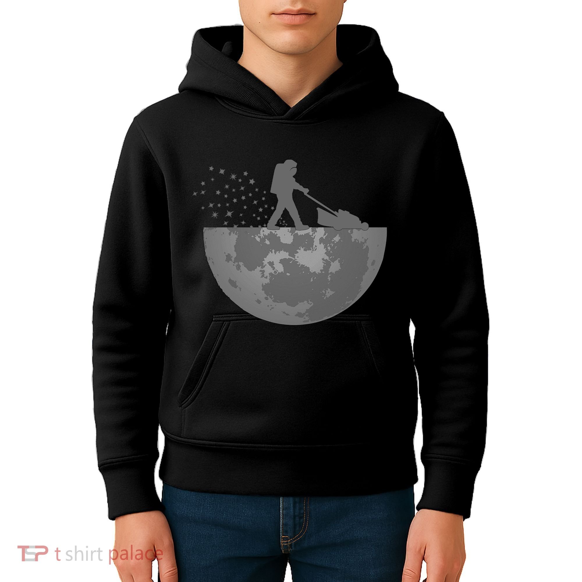 Astronaut Mowing The Lawn On The Moon Kids Hoodie