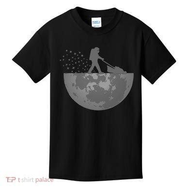 Astronaut Mowing The Lawn On The Moon Kids T-Shirt