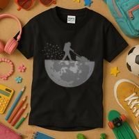 Astronaut Mowing The Lawn On The Moon Kids T-Shirt thumb 3